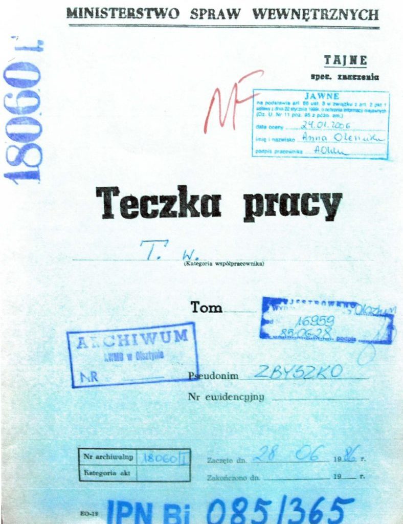 Teczka pracy TW ps. Zbyszko