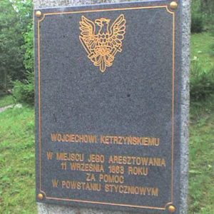 Tablica na pomniku na olsztyńskich Jarotach