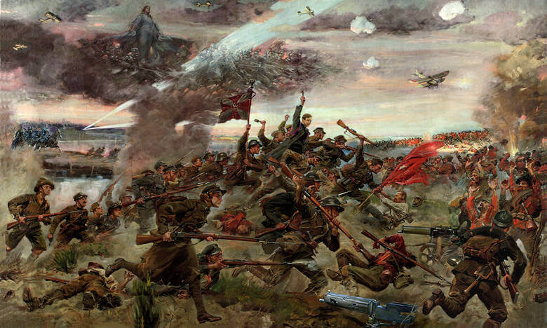 Jerzy Kossak „Cud nad Wisłą, Bitwa warszawska”, obraz został namalowany w 1930 roku